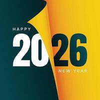 2026 new year holiday social media post banner in page curl style vector