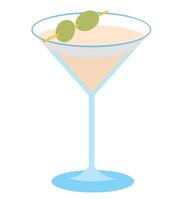 Cocktail. An illustration of classical drink in glass. illustration of summer cocktail. Banner with soft or alcohol drinks vector