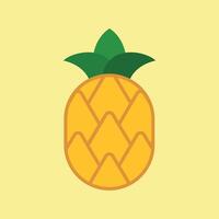 Fruit with golden body and vibrant leaf top forms a fun and refreshing snack icon. vector