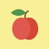 Peach in coral pink and subtle shadows builds a smooth and elegant food icon. vector