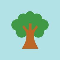Tree in gradient greens and warm bark delivers a clean and earthy eco icon. vector