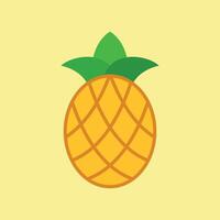 Pineapple in cartoon tones with clean lines presents a bold and eye-catching food icon. vector