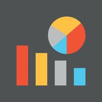 Pie chart in bright colors creates a friendly and readable data segmentation icon. vector
