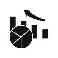 Pie chart in filled silhouette builds a strong and timeless statistical icon. vector