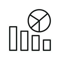 Data visualization in line style forms a simple and versatile chart icon for reports. vector