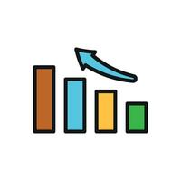 Bar chart with vibrant bars and axis forms a dynamic and trustworthy business icon. vector