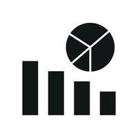 Combined charts in glyph form offer a compact and professional infographic icon. vector