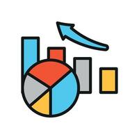 Bar and pie charts in soft gradients build a modern and clean financial data icon. vector