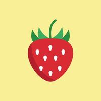 Strawberry in vibrant colors and soft shadows builds a cheerful and fruity icon. vector