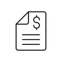 Bank document in line style forms a professional and minimal financial record icon. vector