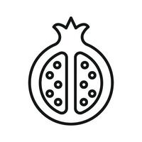 Fruit with line art style and inner seeds shape builds a clean and rich nutrition icon. vector