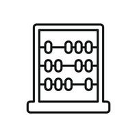 Counting device in line style creates a timeless and educational calculation icon. vector