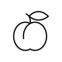 Fruit in line style with leaf accent forms a clean and natural snack icon. vector