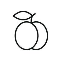 Peach with minimal curves and top leaf delivers a gentle and organic food icon. vector