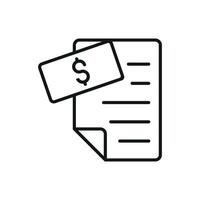 Bank statement with outlined layout creates a modern and clean online finance icon. vector