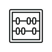 Abacus with outlined frame and beads forms a classic and smart accountant tool icon. vector
