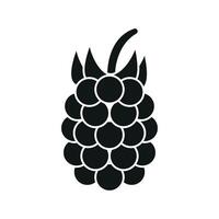Raspberry in bold silhouette with leafy top delivers a strong and simple fruit icon. vector