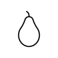 Pear with outlined body and leaf top creates a soft and minimal healthy food icon. vector