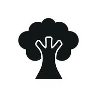 Nature icon in solid tree form presents a classic and earthy outdoor symbol. vector