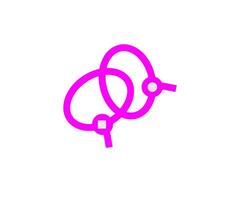 two pink rings are connected to each other vector