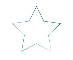 A star is drawn in blue on a white background vector
