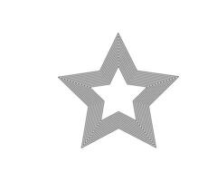 A star is drawn in a line on a white background vector