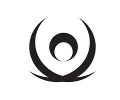 A black and white logo of a circle with a black and white design vector