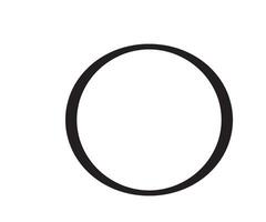 An oval shaped object is shown in black and white vector