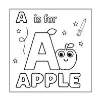 A alphabet with objects Coloring Page for Kids vector