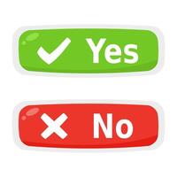 Button style check and cross symbols vector