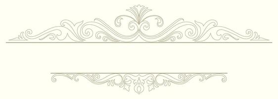 Light gold vintage Thai scroll pattern element for card decoration vector