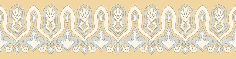 Vintage flower fence border, embroidered fabric border, openwork pattern vector