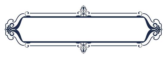 Blue frame, vintage Thai pattern, name tag for vintage text vector