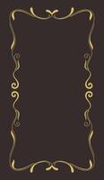 Gold frame, decorative scroll lines, thin gold lines, vintage lines vector