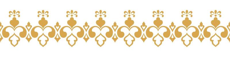 Long borders, ethnic borders, golden abstract patterns vector