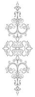 Vintage line art design elements with symmetrical floral ornaments vector