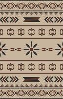 Seamless ethnic pattern, brown fabric border design, fabric pattern vector