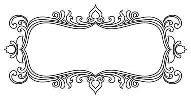Black frame for name tag, vintage prayer frame pattern for decoration, card making, greeting card elements vector