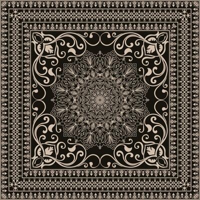 Local Mandala Pattern Woven Carpet, Abstract Pattern, Persian Carpet