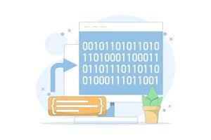 computer coding binary data illustration vector