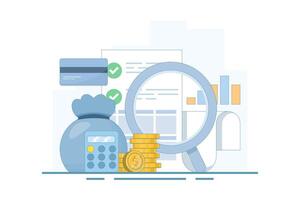 Business Income Concept, Financial Growth, Cash Flow Statement. Financial Growth and Investment. Chart with Up Arrow. Successful Development. Flat style design illustration on background. vector