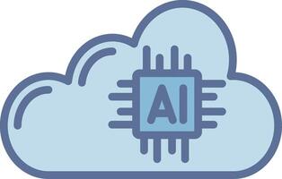 Artificial Intelligence Bold App Graphic Style vector