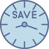 Save Time Color Stroke Symbol Graphic vector