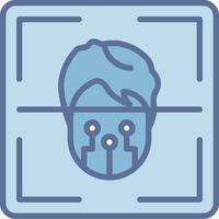Face Scanner Outlined Concept Piece Sketch vector