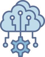 Cloud Computing Elegant Shape Symbol Design vector