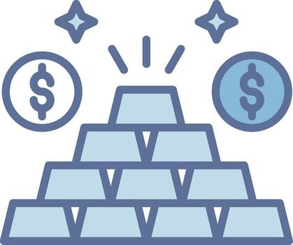 Gold Stack Interface Line Graphic Element vector