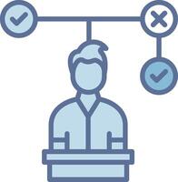 Decision Making Monochrome Line Graphic Design vector