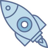 Rocket Outlined Line Art Form vector