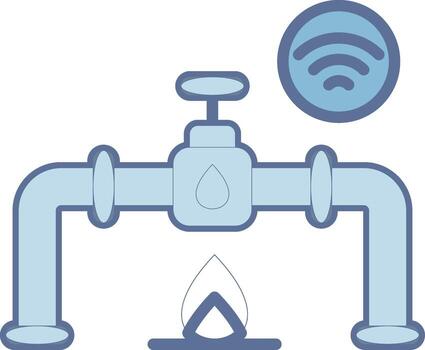 Gas PipeLine Two Colour Smooth UI Symbol Structure vector