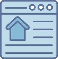 OnLine Two Colour Property Handcrafted UI Symbol Sketch vector